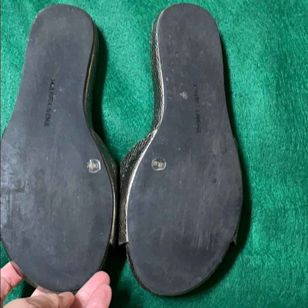 Saks Fifth Avenue slide shoes in pewter color - Picture 3 of 4